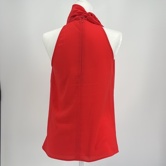 Banana Republic Factory Tie Neck Halter Top Women’s Size XS in Bright Red Orange - Picture 5 of 7